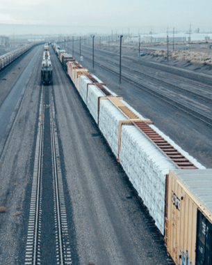 Railcar on tracks